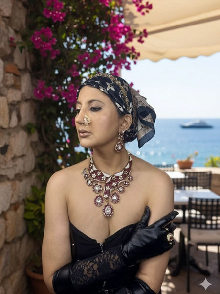 Maharani Gulzar Ruby Kundan Necklace Set