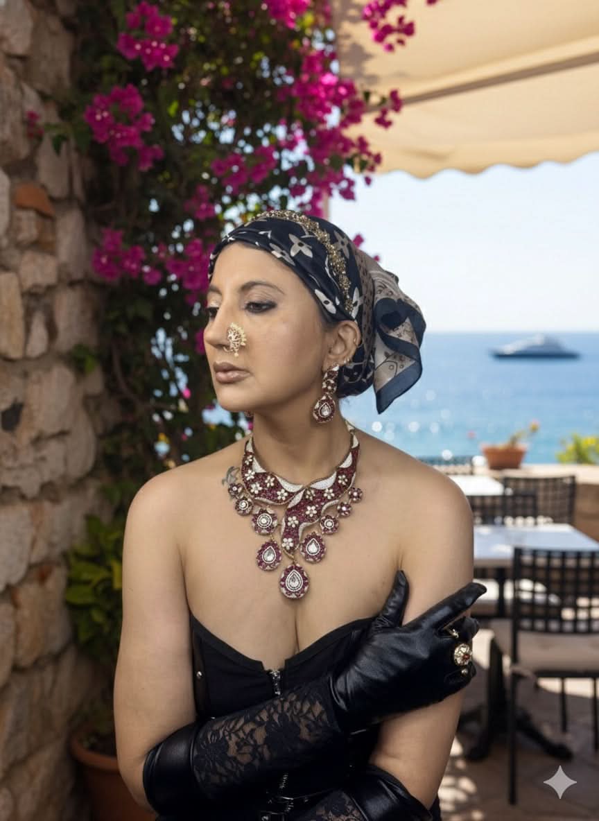 Maharani Gulzar Ruby Kundan Necklace Set