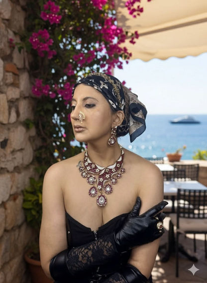 Maharani Gulzar Ruby Kundan Necklace Set