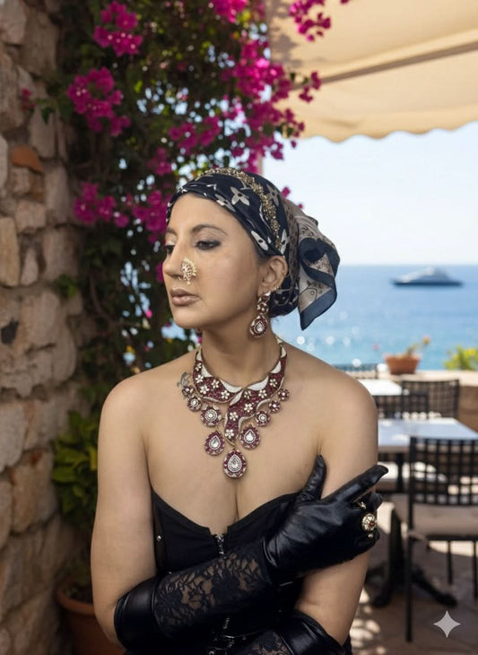 Maharani Gulzar Ruby Kundan Necklace Set