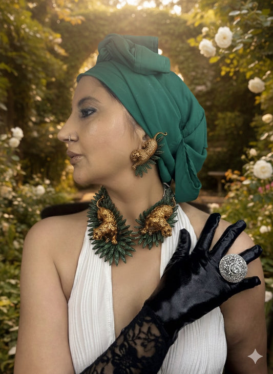 Emerald Panther Royale Statement Set