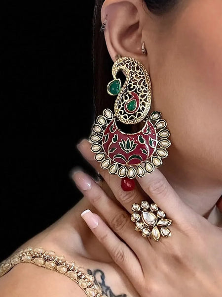 Regal Raga Meenakari Earrings