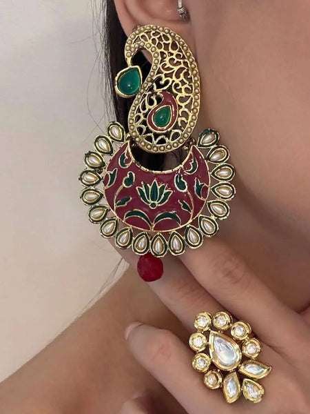 Regal Raga Meenakari Earrings