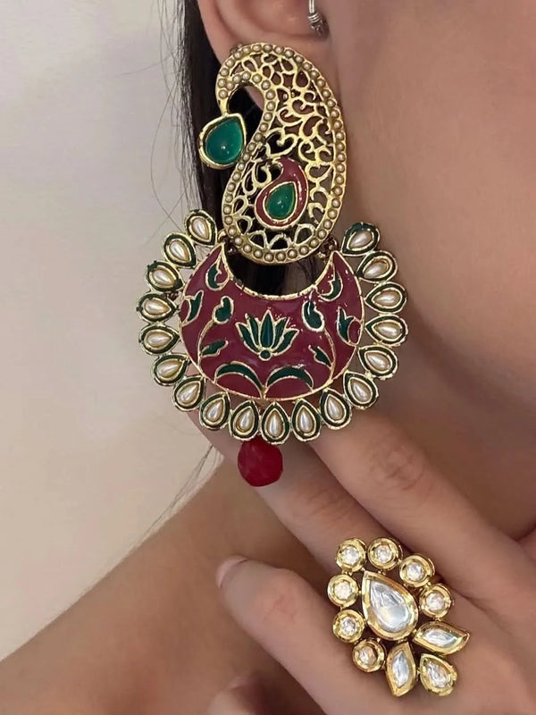 Regal Raga Meenakari Earrings