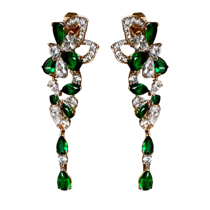 Emerald & Diamond Drop Earrings