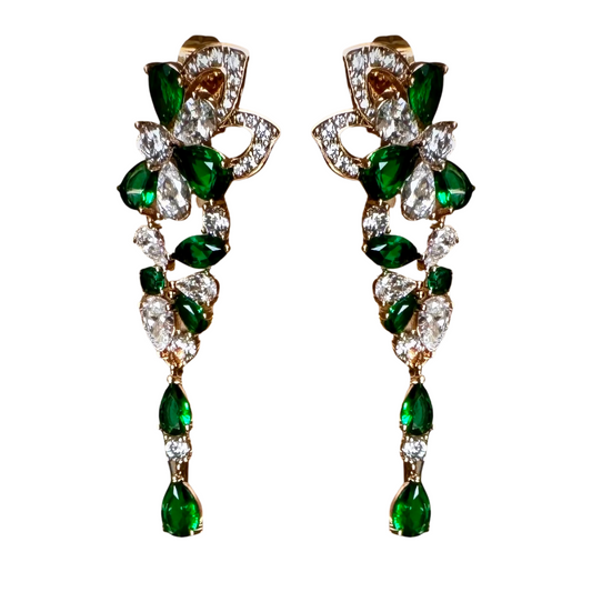 Emerald & Diamond Drop Earrings