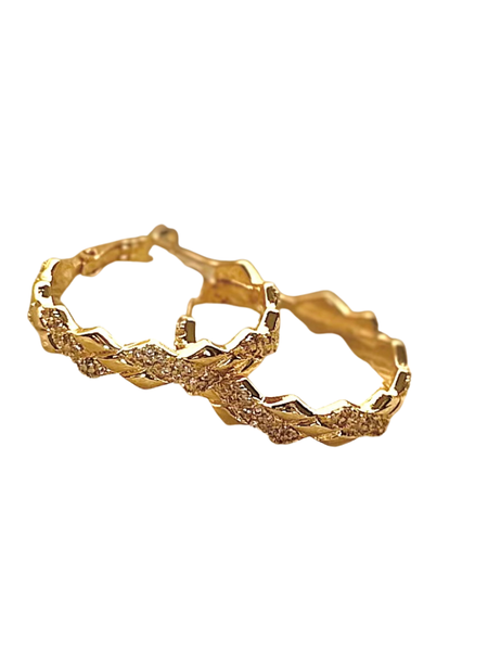 Zigzag Gold Hoop Earrings
