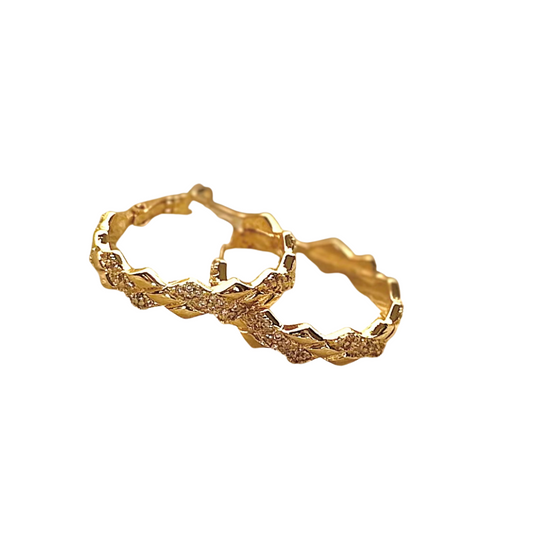 Zigzag Gold Hoop Earrings